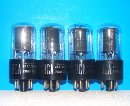 6K6GT vacuum tubes 4 valves RCA radio amplifier vintage electronic tested 6K6G