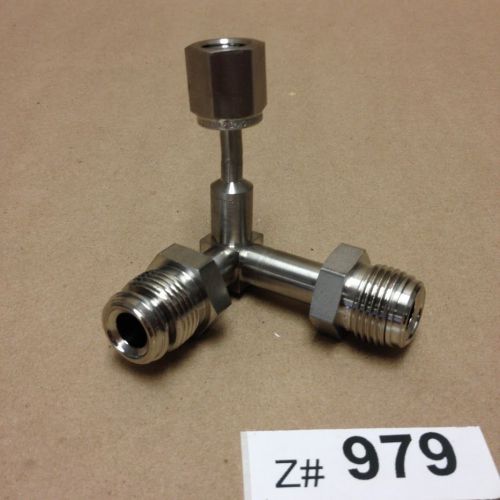 Swagelok 6LVV 3D Tee with (2) 1/2&#034; MVCR Fittings, (1) 1/4&#034; Female Pipe Thread