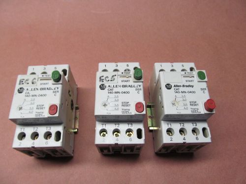 3- A&amp;B 140-NM-0400 MANUAL STARTERS 2.5-4.0 AMPS DIN RAIL MT