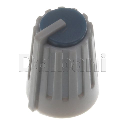6pcs @$2 20-04-0008 New Push-On Mixer Knob Grey with Dark Blue Top 6 mm Plastic