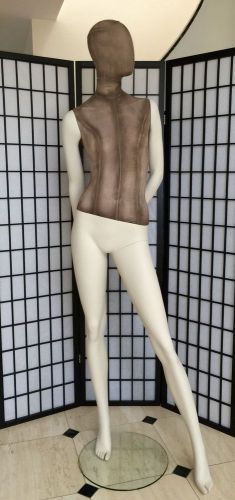 Fiberglass Female Mannequin Egg Head Stripped Jersey Covers Full Body Display