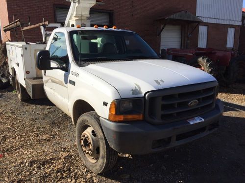 Ford F450 Bucket Truck Man Lift Service Bed Body Tool Box V10 Guns Works Great