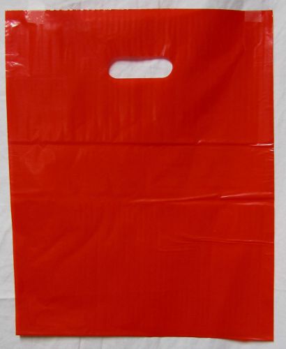 200 12&#034; x 15&#034; Red GLOSSY Low-Density Plastic Merchandise Bags