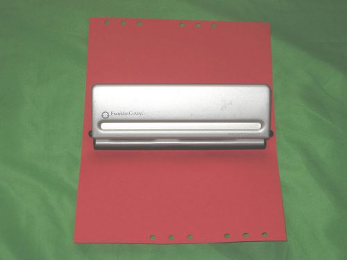 POCKET or COMPACT ~ Silver 6 HOLE PAPER PUNCH Franklin Covey PLANNER Metal 1000