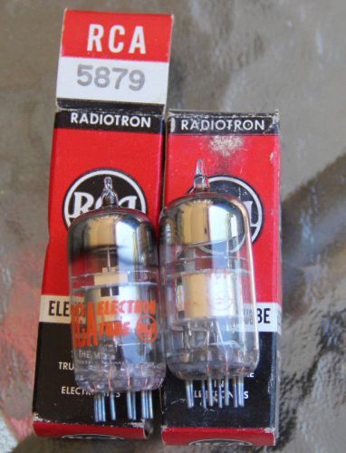 Lot of 2 RCA Electron Vacuum Tube 5879 Silver Vintage Radiotron