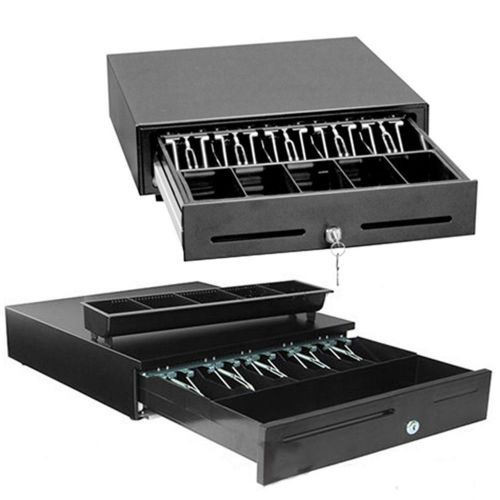 Key-lock cash drawer w/bill &amp; coin trays (black) - keep your money safe! for sale