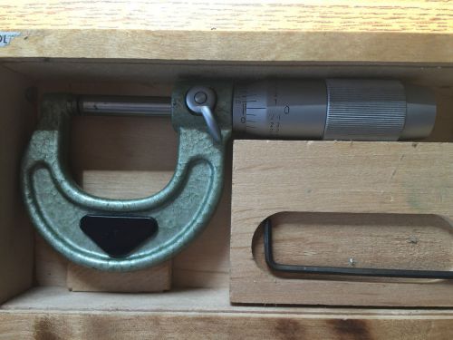 Micrometer in wooden box 0-1&#034; Poland