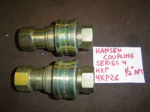 1/2&#034; HANSEN COUPLING DIVISION SERIES #4-HKP QUICK CONNECTS 4kp26 2 sets