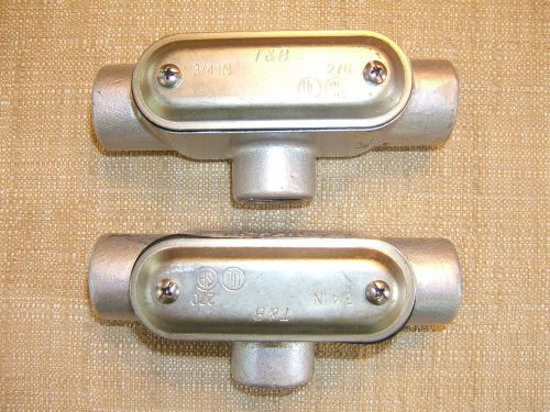 Lot of 2 thomas &amp; betts t27-tb type t conduit outlet body 3/4&#034; threaded for sale