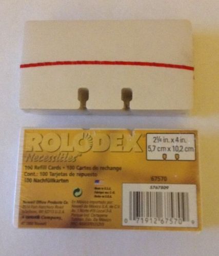 Rolodex Necessities 2 Packages of 100 Rolodex Refill Cards 2 1/4&#034; x 4&#034; 67570