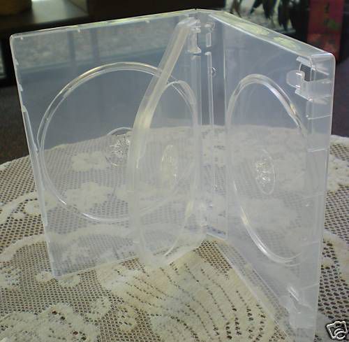 500 CLEAR 27MM QUAD 4 DVD CASES W.BOOKLET CLIPS YZY2