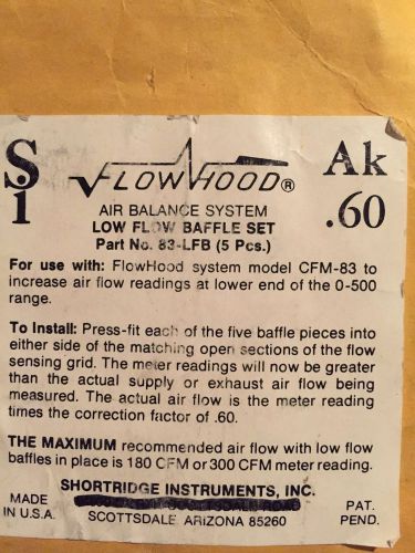 Shortridge Air Balance System Low Flow Baffle
