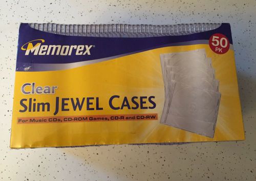 Memorex CD/DVD Slim Clear Jewel Cases, 50/Pack