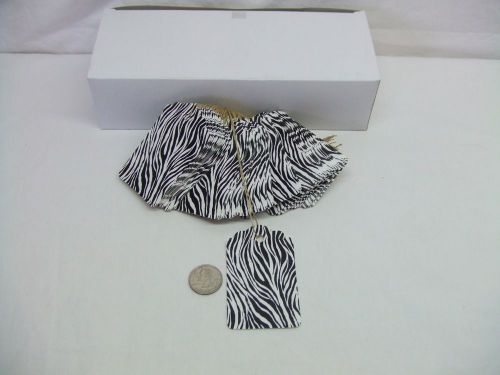 500 Large Zebra Skin Scalloped Merchandise Price Tags W/Strings Retail