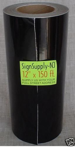 12&#034; x 50yd BLACK Gloss Sign Vinyl for Cutter PLOTTER graphics Crafts NEW