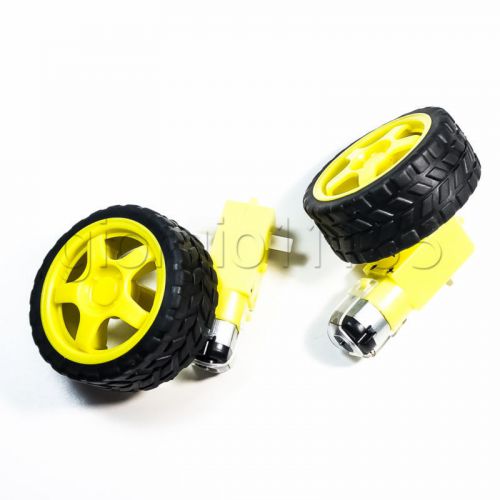 4 pcs smart Car Robot Plastic Tire Wheel with DC 3-6V Gear Motor 65 x 27 mm