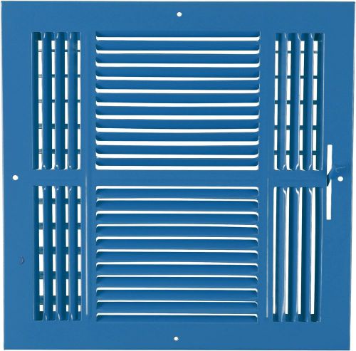 12w&#034; x 12h&#034; fixed stamp 4-way air supply diffuser, hvac duct cover grille blue for sale