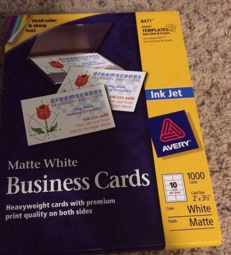 Avery #8471 Business Card Stock 88 of 100 Sheets opened - White Matte Inkjet