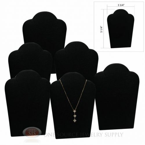 (6) 5 1/4&#034; Black Leather Padded Pendant Necklace Display Easel Presentation