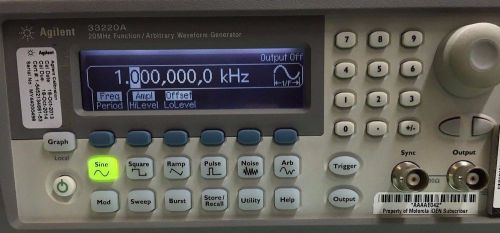 Hp/agilent 33220a arbitrary waveform generator, 20 mhz for sale