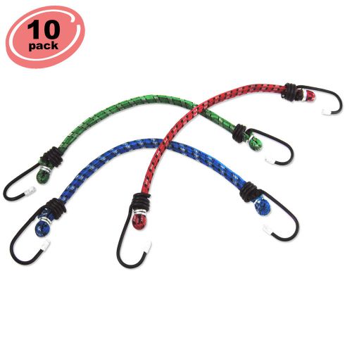 10pc bungee cord 30&#034; inch heavy duty straps 2 hooks tie down set for sale