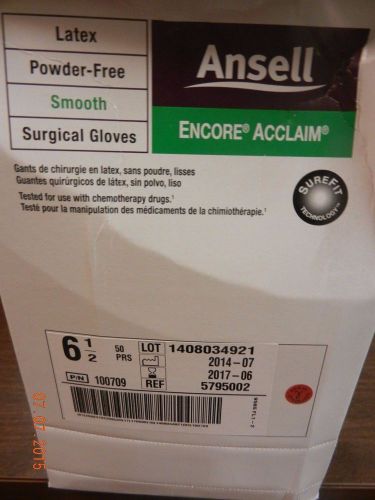 Ansell 5795002 Latex Powder Free Surg Glove Encore Acclaim Sz 6.5 Smooth 50prs