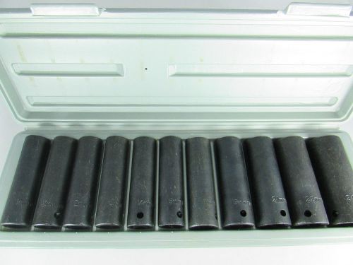 DRIVE DEEP AIR IMPACT 1/2 INCHES 12 PC SOCKET SET WITH CASE (METRIC.)