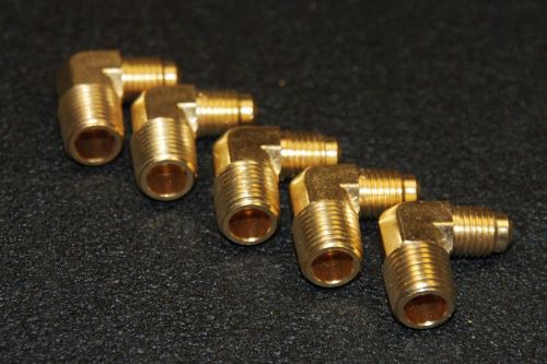 Brass fittings: 45° flare male elbow, male pipe 3/8&#034;, tube od 1/4&#034;, qty. 50 for sale