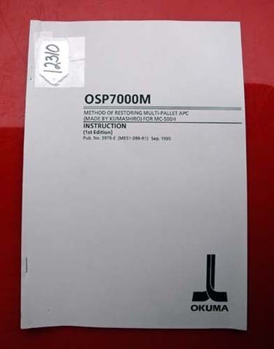 Okuma Method Of Restoring Multi-Pallet APC Instructions 3978-E (Inv.12310)