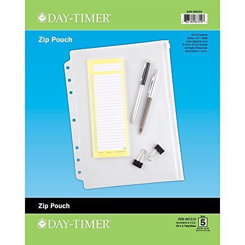 Day-Timer Vinyl Zip Pouch, Folio Size, 8.5 x 11 Inches, Clear (87319)