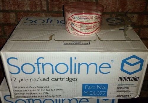 12x sofnolime mol077 medical grade soda lime pre packed cartridge  co2 absorber for sale