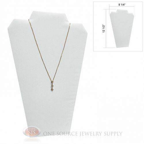 12 1/2&#034; White Velvet Padded Pendant Jewelry Necklace Display Easel Presentation