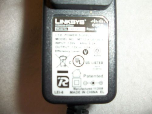 Linksys AC/DC Adaptor MT12-4120100-A1 Input: 120V 0.3A Output: 12V 1.0A