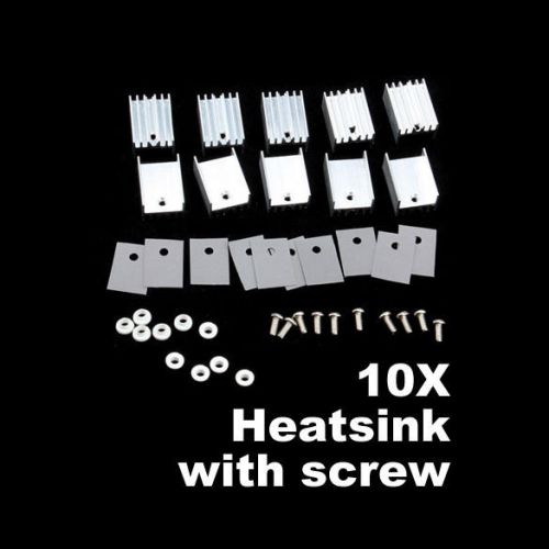 10pcs Aluminum Heatsink Heat Sink w/Screw Sets for TO-220 Transistor 20x15x10mm