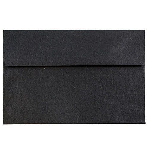 JAM Paper? A7 (5 1/4 x 7 1/4) Recycled Paper Invitation Envelope - Black Linen -