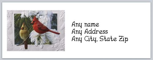 30 Personalized Return Address Labels Christmas Birds Buy 3 get 1 free (ac273)