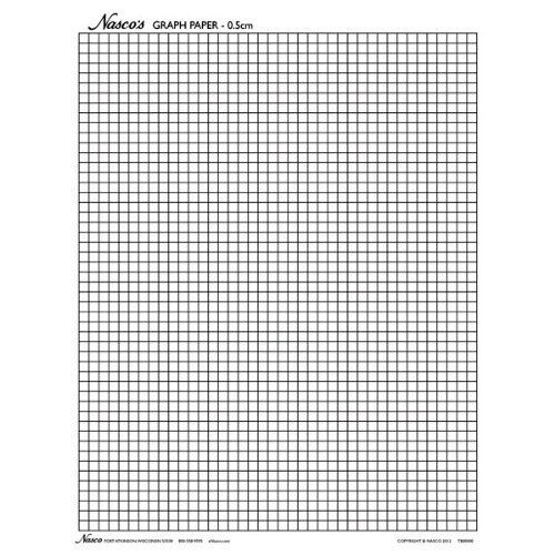 Nasco TB25361T Graph Paper, 0.5cm Squares, 11 x 8-1/2&#034;, 100 Sheets, Grades
