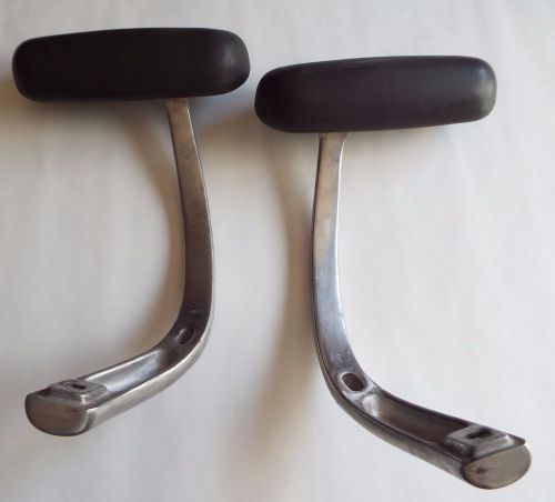 Pair of Vintage Herman Miller Ergon Solid Aluminum Armrests &amp; Pads