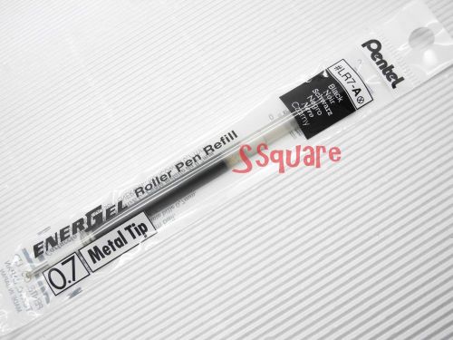 2 Refills for Pentel EnerGel Ener Gel LR7 0.7mm Metal Tip Rollerball Pen, Black