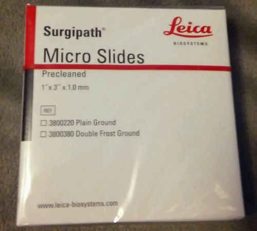 Leica 1 mm Surgipath Precleaned Micro Slides 3800220 Plain Ground 1/2 Gross