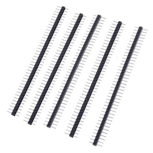 5 pcs 1x40 pin 2.54mm pitch single row pcb pin headers strip gy for sale