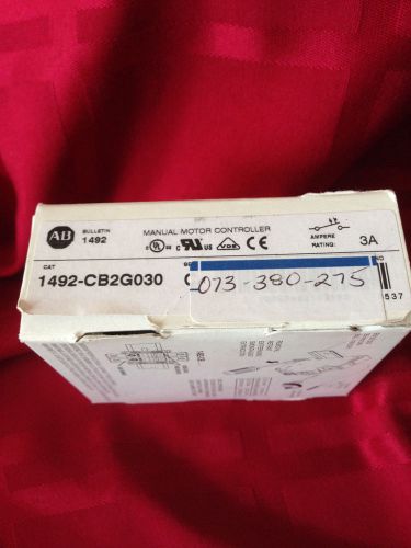 Allen Bradley 1492-CB2G030 Manual Motor Controller 3 AMP NIB