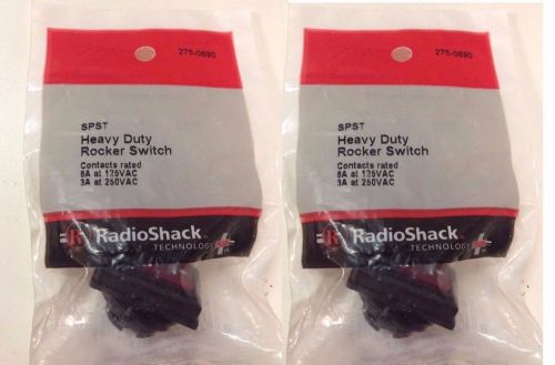 SPST Heavy Duty Rocker Switch #275-0690 By RadioShack Lot of 2