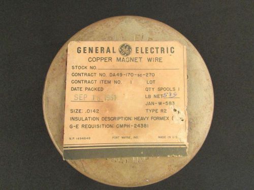 Nos 1951 5.3 pound roll general electric copper magnet wire heavy formex for sale