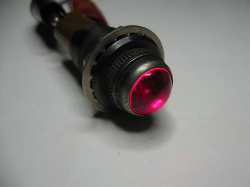 Vintage DIALCO Ruby Red Panel Mount Indicator Light with GE 47 Bulb #5