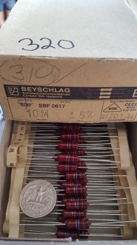 Lot of 20 Vintage Beyschlag Carbon Film Resistor NOS 10m Ohm 5% (new old stock)