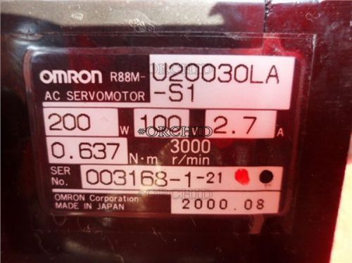 used omron ac servo motor r88m-u20030la-s1 200w tested #7286437