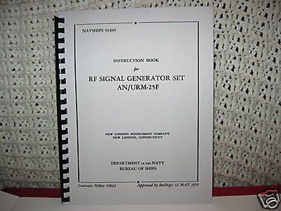 Operation &amp; Service Manual Reprint For AN/URM-25F RF Signal Generator