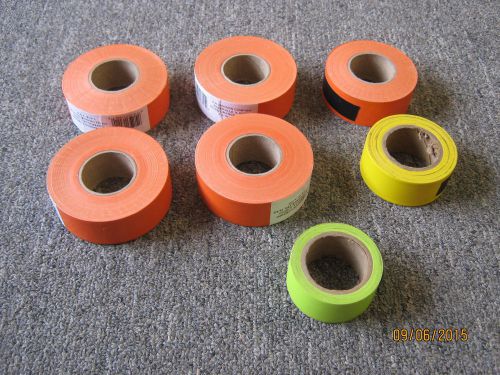 7 Rolls Flagging Tape, Different Colors. 4 New, C.H. Hanson Company