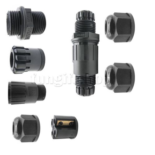 M20x1.5 Cable to Cable Waterproof Connector 3 Pin Screw Locking Wire IP68 CE